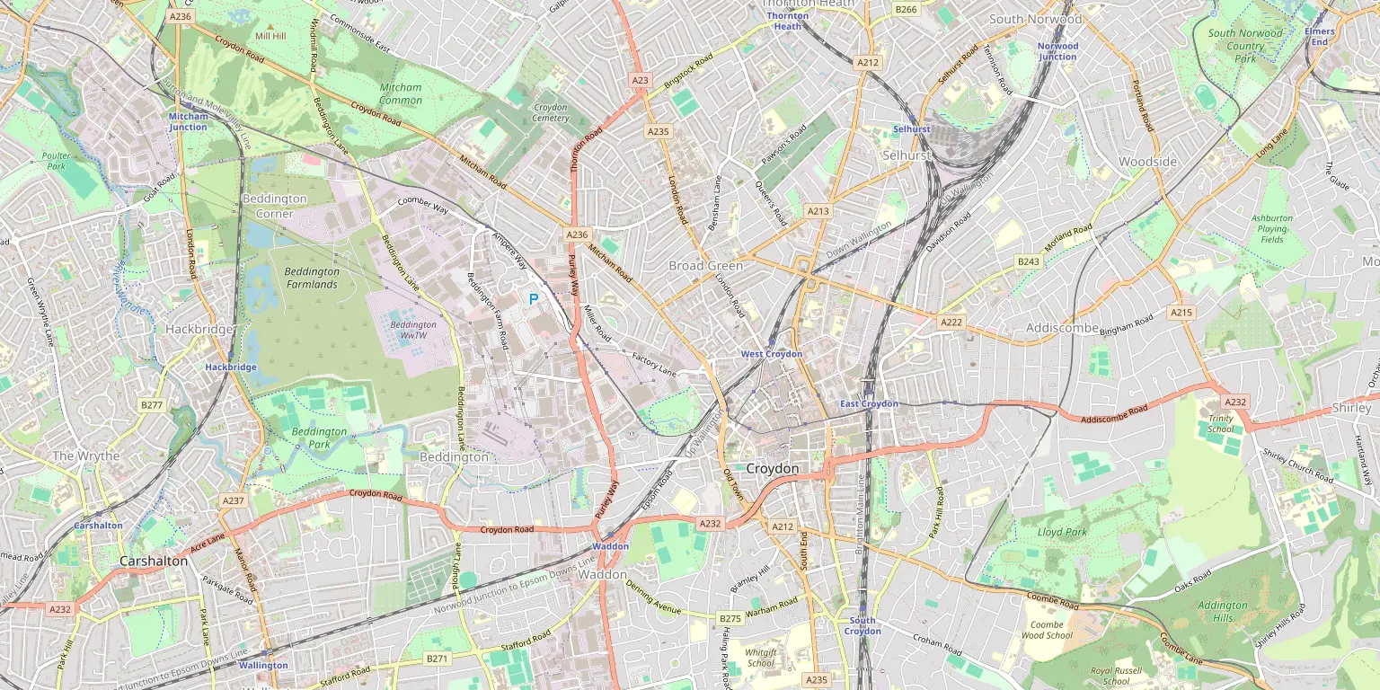 Map of Croydon service area
