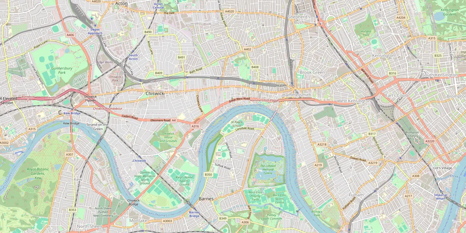 Map of Hammersmith service area