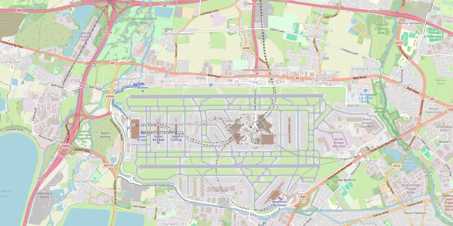Map of Heathrow service area