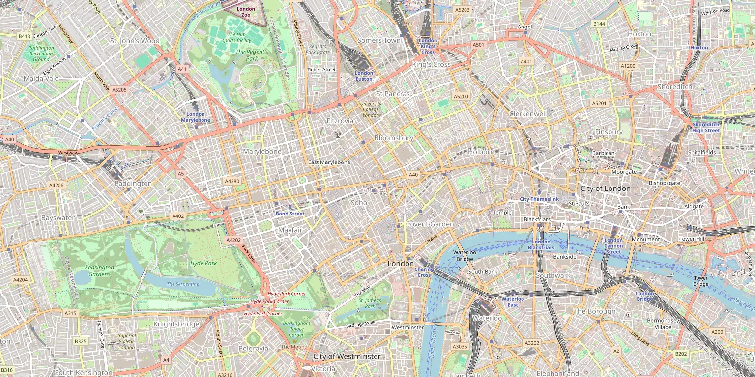 Map of Holborn service area
