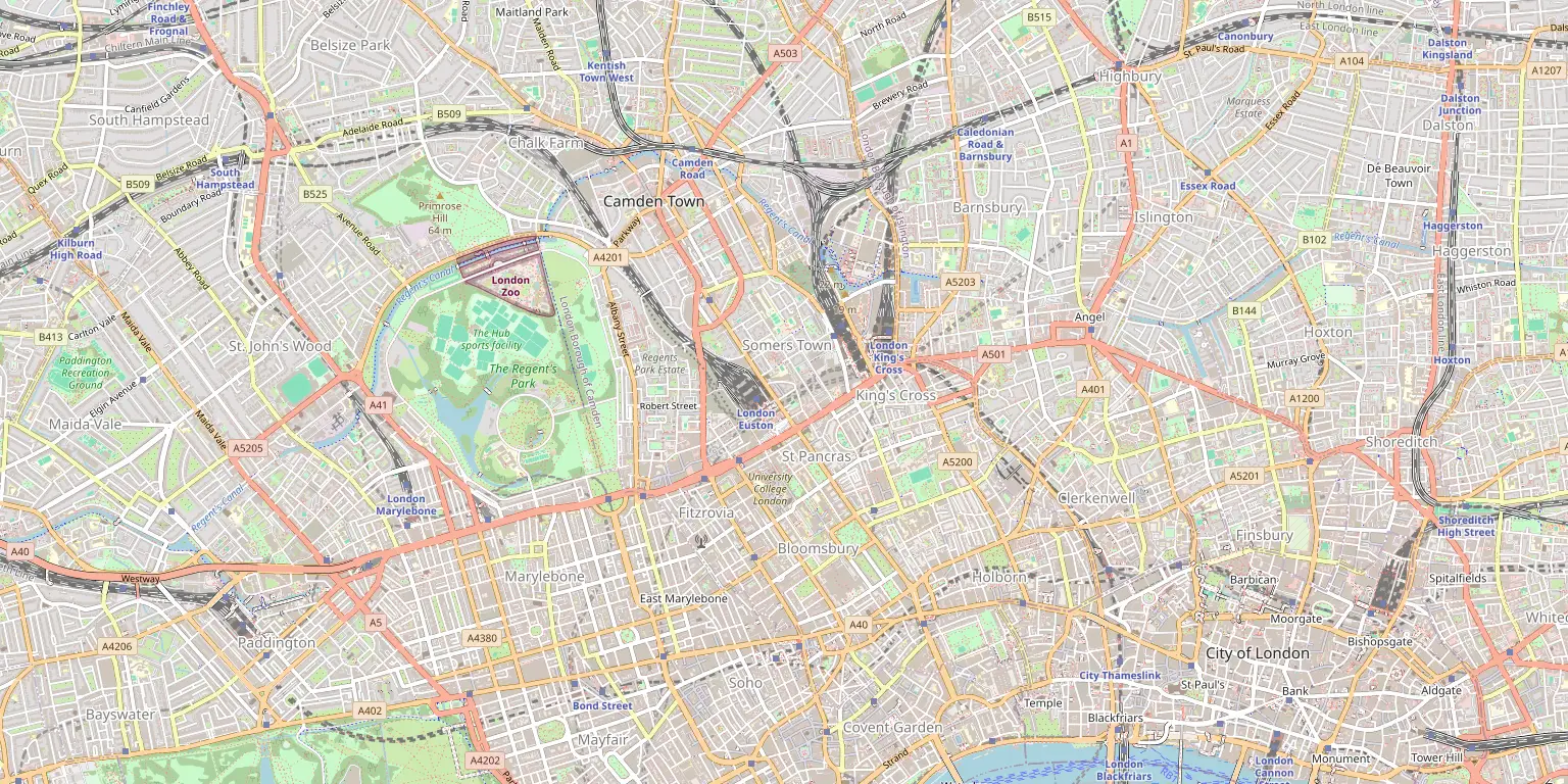 Map of King's Cross service area