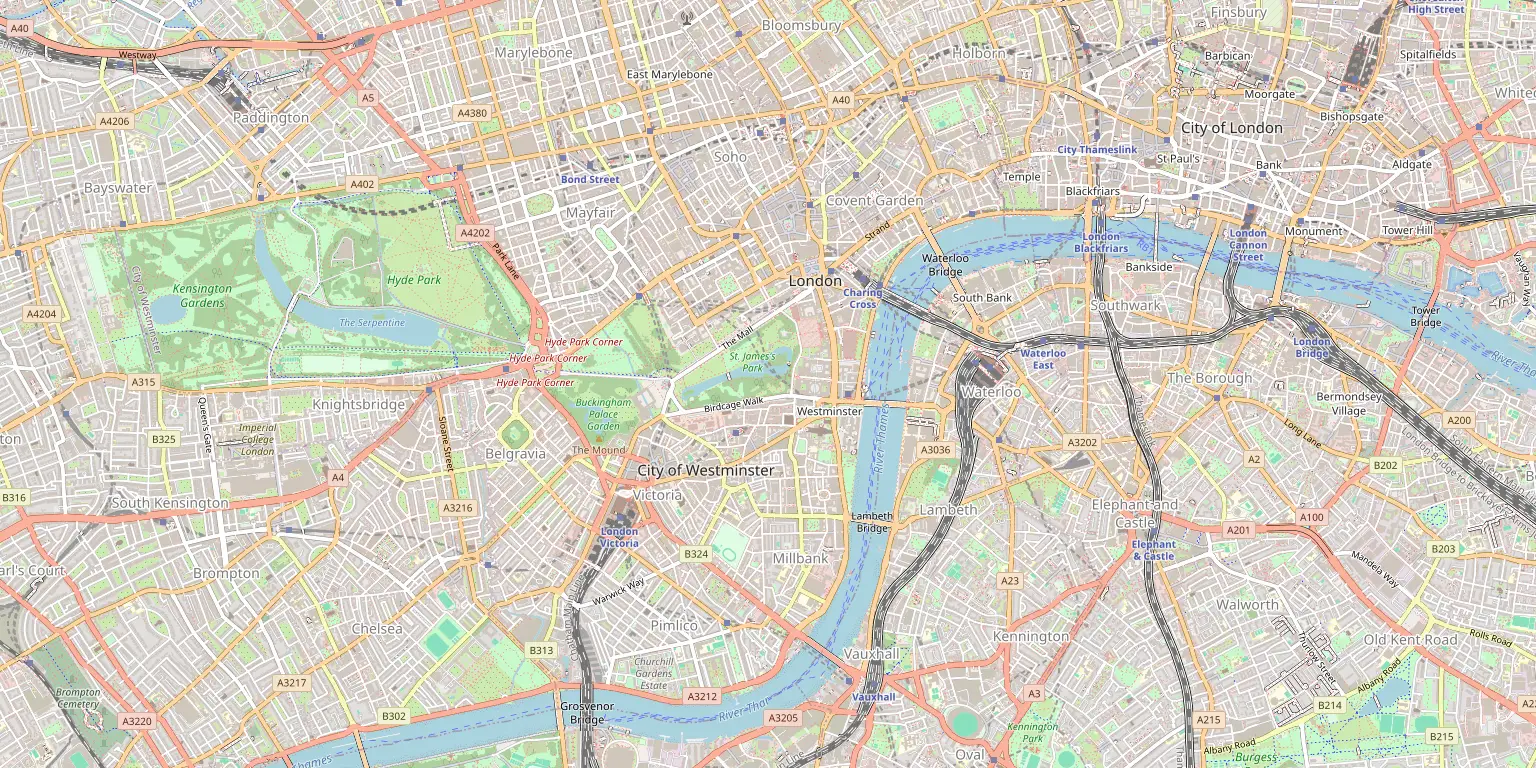 Map of London service area