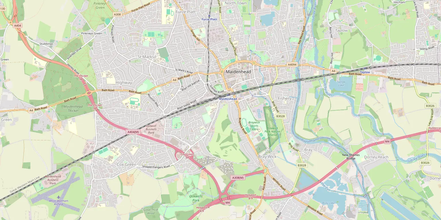 Map of Maidenhead service area