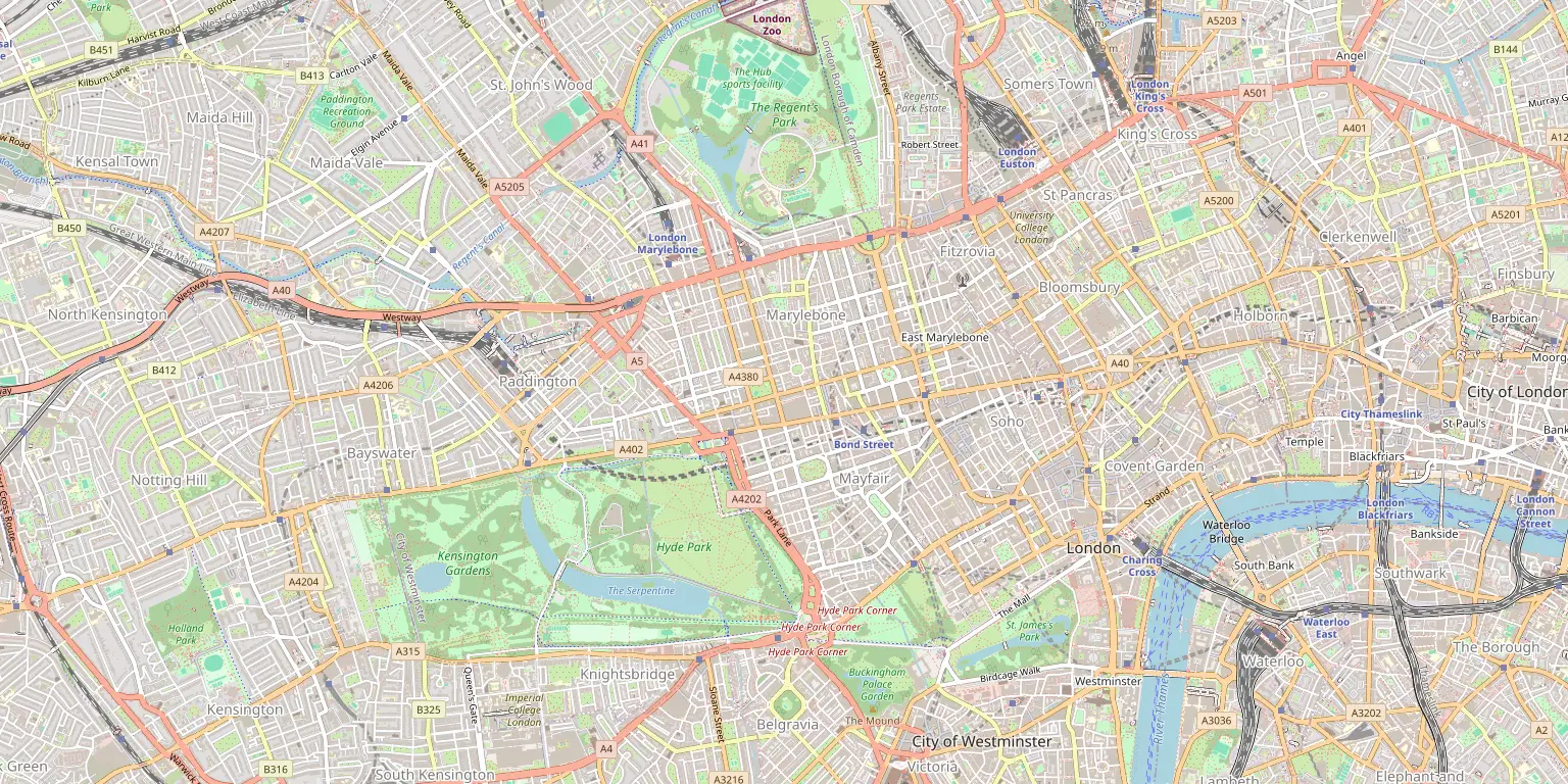 Map of Marylebone service area