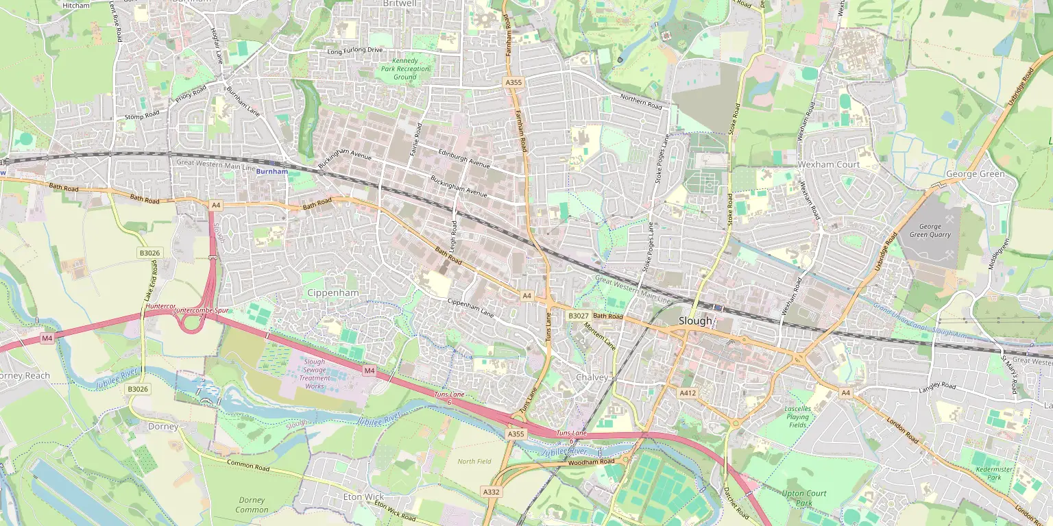 Map of Slough service area