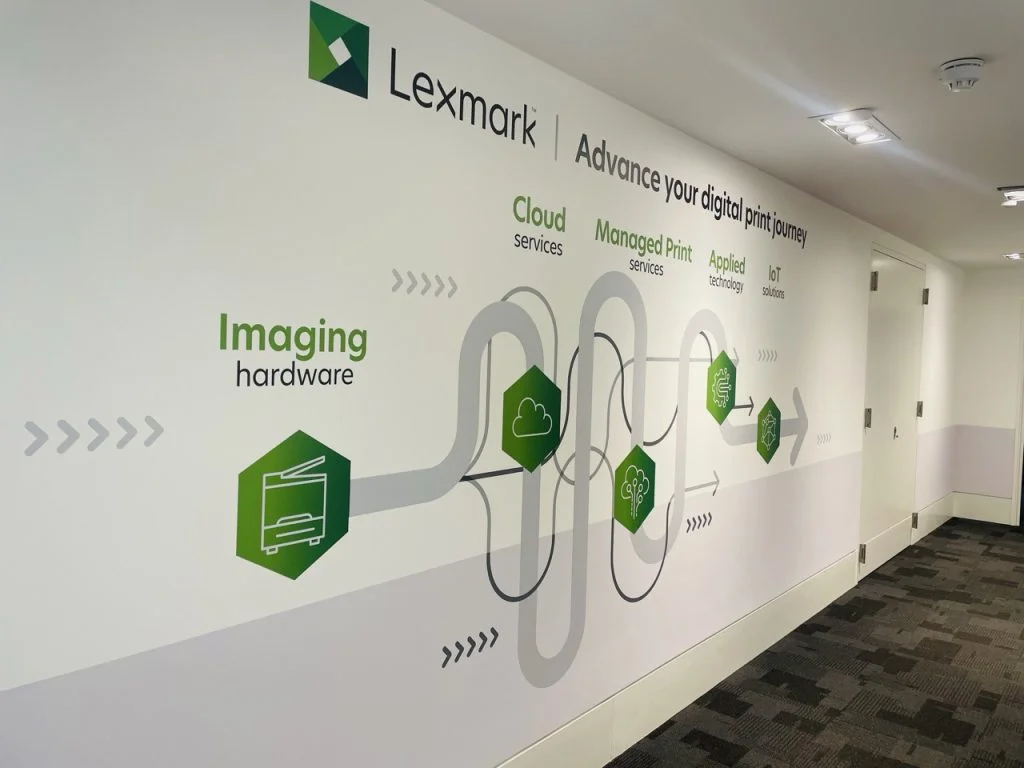 Reception logo wall graphic